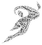 rugby football pictogram with black wordings