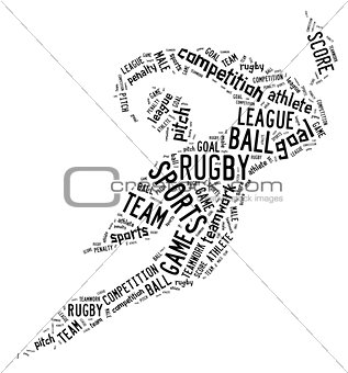 rugby football pictogram with black wordings