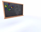 Chalkboard with magnetic letters