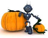 Android with holiday pumpkin