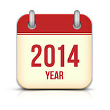 2014 Year Vector Calendar App Icon With Reflection