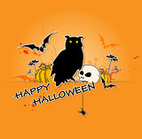 Halloween background with owl