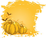 Grunge background with pumpkins