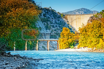 Oymapinar dam on the river Manavgat