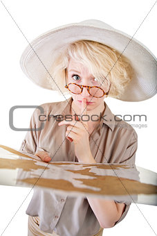 Insecure Lady with Map