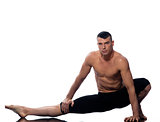 Man gymnastic  stretching posture yoga