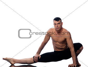 Man gymnastic  stretching posture yoga