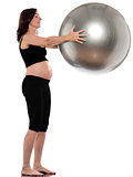 Pregnant Woman Exercise with fitness ball