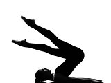 woman ballet dancer halasana Shoulder Stand yoga pose