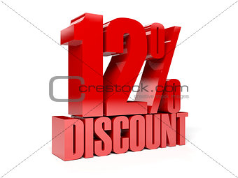 12 percent discount. Red shiny text.
