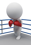 3d small people - boxer on a ring