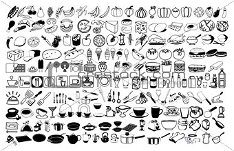 Vector icons of food