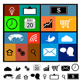 Set modern web icons for mobile