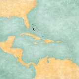 Map of Caribbean - Bahamas (Vintage Series)