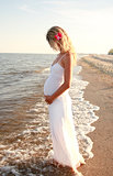 pregnant woman on the beach