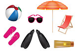 summer color vector icons