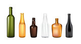 Set of vector bottles