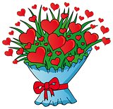 Valentines hearts bouquet
