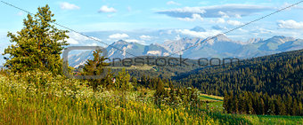 Summer mountain evening country panorama