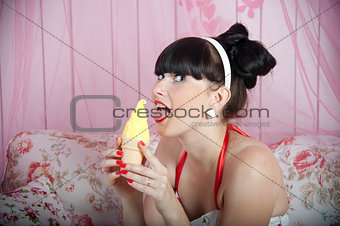 Woman with an ice cream