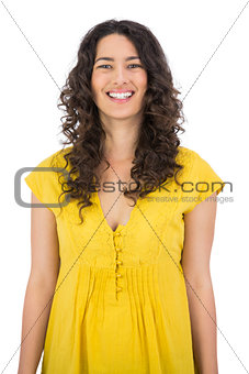Cheerful casual young woman posing