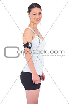 Smiling fit model going to run