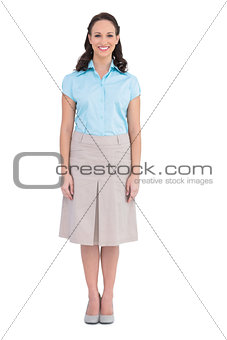 Cheerful stylish businesswoman posing