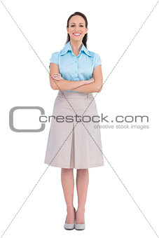 Happy stylish businesswoman posing