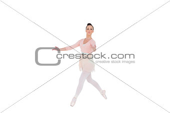 Serious ballerina dancing