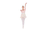 Smiling ballerina with her arms extended