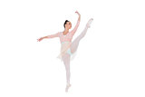 Gorgeous ballerina dancing rising her leg