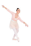 Cheerful attractive ballerina dancing