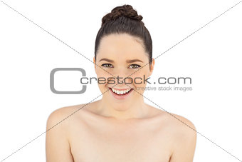 Smiling natural young model posing