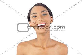 Happy natural woman posing