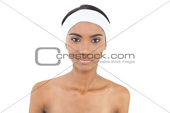 Pretty natural model wearing headband