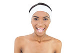Smiling natural model wearing headband