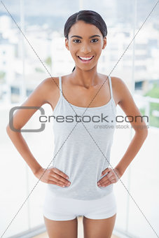 Gorgeous model in sportswear posing