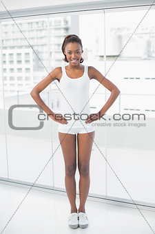 Slender athletic woman posing