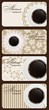 Set of nature coffee gift cards vector illustration