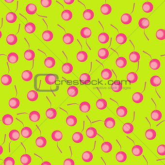 Seamless cherry background. Fabric pattern