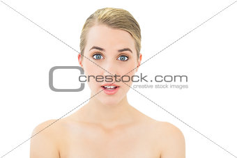 Surprised beautiful blonde posing