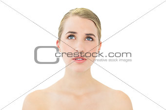 Pensive gorgeous blonde posing