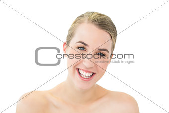 Smiling gorgeous blonde posing