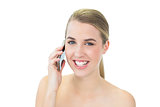 Happy attractive blonde on the phone