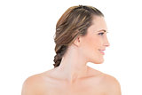Side view of smiling woman