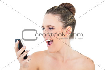 Woman screaming on the phone