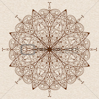 Vector Abstract Ethnic  Floral Design Element