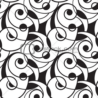 Vector Seamless Abstract Monochrome Pattern