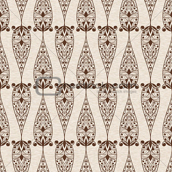 Vector Abstract Seamless  Ethnic  Floral Pattern