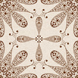 Vector Seamless Abstract Ethnic  Floral Patten